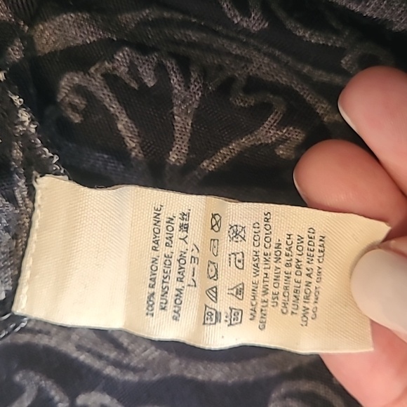 Free People Black Taupe Fiesta Floral Long Sleeve Mini Shift Dress Womens XS - Picture 6 of 14